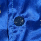Vintage Teamsters Jacket Adult LARGE Blue King Louie Satin Bomber Union Made 80s