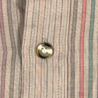 Vintage Fox JC Penney Shirt Adult MEDIUM Brown Pastel Striped Rainbow Preppy 80s