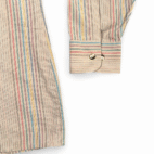 Vintage Fox JC Penney Shirt Adult MEDIUM Brown Pastel Striped Rainbow Preppy 80s