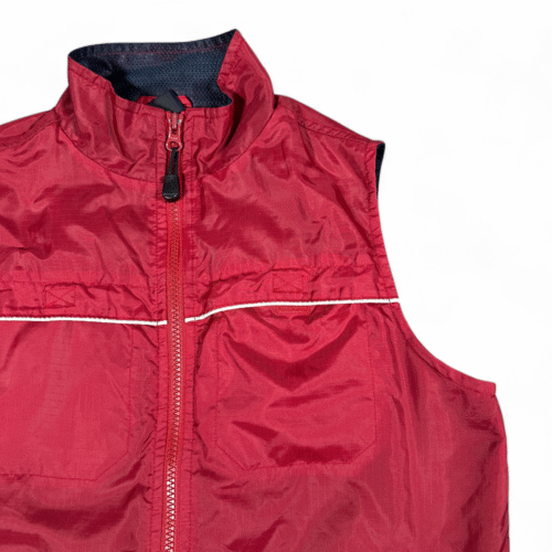 Vintage Gap Vest Adult SMALL Red Windbreaker Shell Piping Vented Mesh 90s