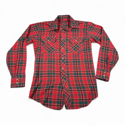 Vintage Kingsport Shirt Adult SMALL Red Green Plaid Sears Classic Outdoor 80s
