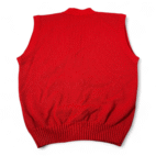 Vintage London Fog Sweater Vest Adult MEDIUM Red Cardigan USA Made Preppy 80s