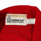 Vintage London Fog Sweater Vest Adult MEDIUM Red Cardigan USA Made Preppy 80s
