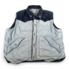 Vintage Sigallo Western Vest Adult EXTRA LARGE Blue Reversible Corduroy 80s