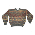 Vintage Sears Sweater Adult EXTRA LARGE Gray Aztec Geometric Tribal Knit Dad 90s