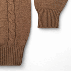 Vintage Kmart Sweater Adult MEDIUM Brown Cable Knit Fisherman Dad Preppy 80s