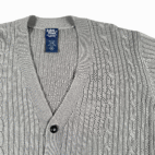 Vintage John Blair Sweater Adult LARGE Gray Cardigan Cable Knit Grandpacore 90s