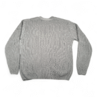 Vintage John Blair Sweater Adult LARGE Gray Cardigan Cable Knit Grandpacore 90s