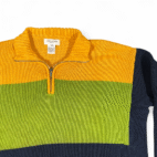 Vintage Jones New York Sweater Womens MEDIUM Blue Colorblock Quarter Zip 90s