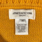Vintage Jones New York Sweater Womens MEDIUM Blue Colorblock Quarter Zip 90s