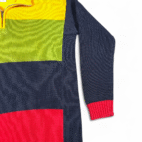 Vintage Jones New York Sweater Womens MEDIUM Blue Colorblock Quarter Zip 90s