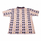 Vintage Munsingwear Polo Shirt Adult LARGE Blue Golf Novelty Print Striped 90s