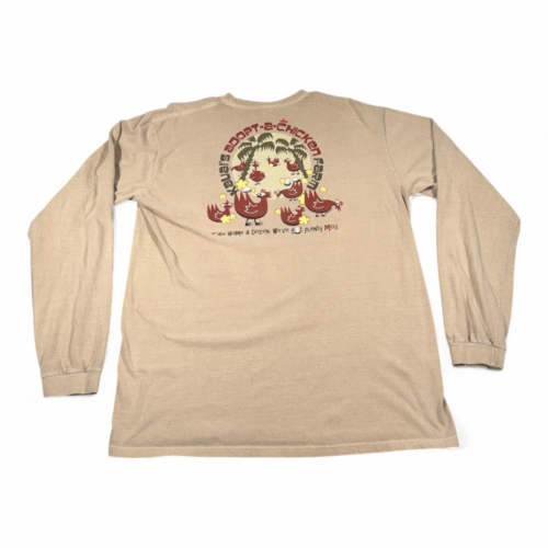 Vintage Kauai Hawaii Crazy Shirt Adult LARGE Brown Chicken Farm Coffee Dyed Y2K