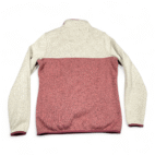 LL Bean Sweater Womens EXTRA SMALL Pink Fleece Pullover Snap Colorblock Outdoor