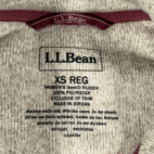 LL Bean Sweater Womens EXTRA SMALL Pink Fleece Pullover Snap Colorblock Outdoor