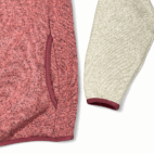 LL Bean Sweater Womens EXTRA SMALL Pink Fleece Pullover Snap Colorblock Outdoor
