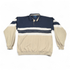 Vintage Towncraft Sweater Adult MEDIUM Blue Colorblock Striped Polo Golf Dad 90s
