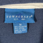 Vintage Towncraft Sweater Adult MEDIUM Blue Colorblock Striped Polo Golf Dad 90s