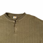 Vintage Carhartt Shirt Adult 2XL Green Henley Herringbone Textured Grunge 90s