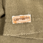 Vintage Carhartt Shirt Adult 2XL Green Henley Herringbone Textured Grunge 90s