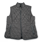 Eddie Bauer Vest Womens MEDIUM Black Goose Down Quilted Puffer Outdoor Hiking