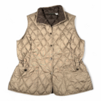 Eddie Bauer Vest Womens LARGE Brown Goose Down Quilted Puffer Barn Chore EB550