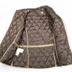 Eddie Bauer Vest Womens LARGE Brown Goose Down Quilted Puffer Barn Chore EB550