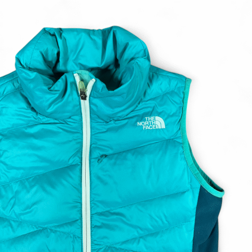 North Face Vest Womens MEDIUM Blue 600 Fill Goose Down Puffer Outdoor Hiking