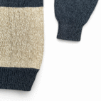 Vintage Patchwork Sweater Adult LARGE Blue Red Color Block Cable Knit Preppy 90s