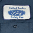 Vintage Ford Shirt Adult LARGE Blue Red Kap Work Mechanic Uniform USA Patch 90s