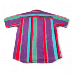 Vintage Impact Shirt Adult LARGE Purple Striped Red Rainbow Colorful Preppy 90s