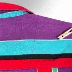 Vintage Impact Shirt Adult LARGE Purple Striped Red Rainbow Colorful Preppy 90s