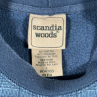 Vintage Houndstooth Sweater Adult LARGE Blue Glen Plaid Scandia Woods Sweatshirt 90s