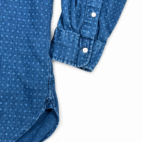 Ralph Lauren Shirt Adult 2XL Blue Indigo Oxford Chambray Dark Geometric Preppy