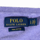 Polo Ralph Lauren Sweater Adult LARGE Purple Pima Cotton V Neck Pony Logo Preppy