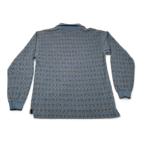 Vintage Knightsbridge Polo Shirt Adult MEDIUM Blue Geometric Art Knit Preppy 90s