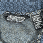 Vintage Knightsbridge Polo Shirt Adult MEDIUM Blue Geometric Art Knit Preppy 90s