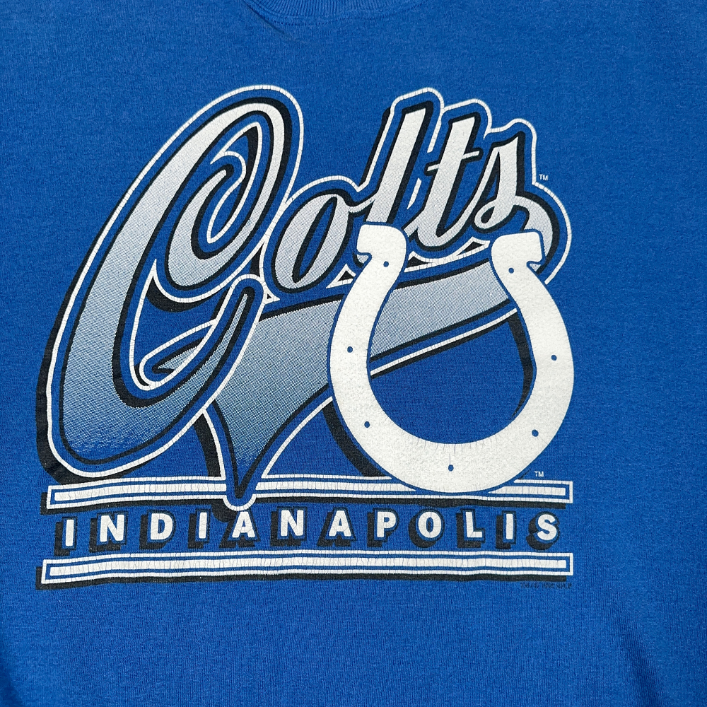 Vintage  Indianapolis Colts Sweater Adult 2XL Blue Chalk Line NFL Sweatshirt 90s