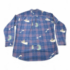 Vintage Fly Fishing Shirt Adult LARGE Blue Flannel Plaid Oakton Limited 80s