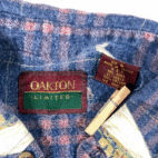 Vintage Fly Fishing Shirt Adult LARGE Blue Flannel Plaid Oakton Limited 80s
