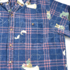 Vintage Fly Fishing Shirt Adult LARGE Blue Flannel Plaid Oakton Limited 80s