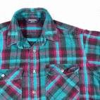 Vintage Mighty Mac Shirt Adult LARGE Purple Plaid Flannel Grunge USA Made 80s