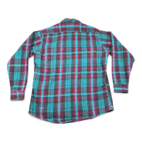 Vintage Mighty Mac Shirt Adult LARGE Purple Plaid Flannel Grunge USA Made 80s