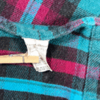 Vintage Mighty Mac Shirt Adult LARGE Purple Plaid Flannel Grunge USA Made 80s