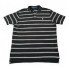 Vintage Polo Ralph Lauren Polo Shirt Adult LARGE Black Striped Pony Logo 90s