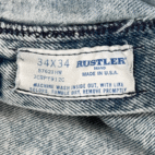 Vintage Rustler Jeans Mens 32x33 Blue Acid Wash Stonewash Cowboy USA Made 80s