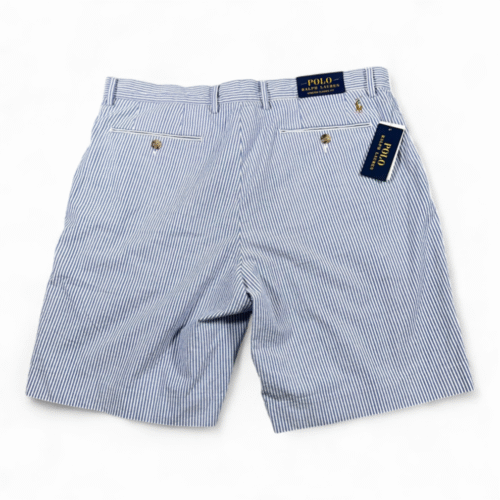 Polo Ralph Lauren Shorts Mens 36 Blue Striped Seersucker Stretch Classic Preppy