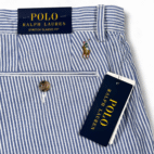 Polo Ralph Lauren Shorts Mens 36 Blue Striped Seersucker Stretch Classic Preppy
