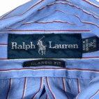 Vintage Ralph Lauren Shirt Adult LARGE Blue Striped Classic Fit Pony Logo Y2K