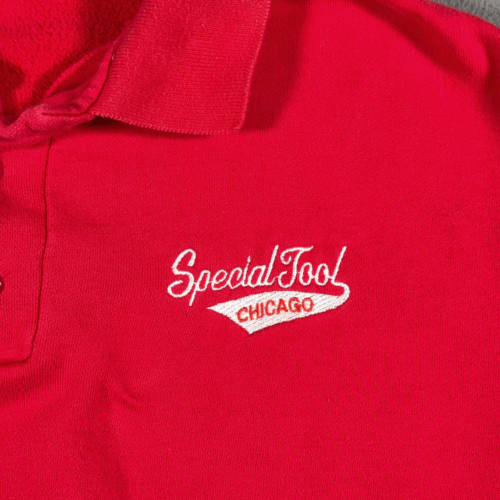 Vintage Chicago Special Tool Sweater Adult MEDIUM Red Sunrise Polo Sweatshirt